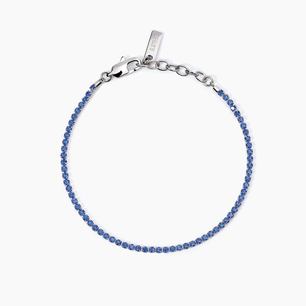 2JEWELS - Bracciale in acciaio 316L cristalli blu