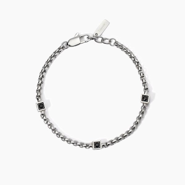 2JEWELS - Bracciale in acciaio 316L PVD gunmetal cristalli