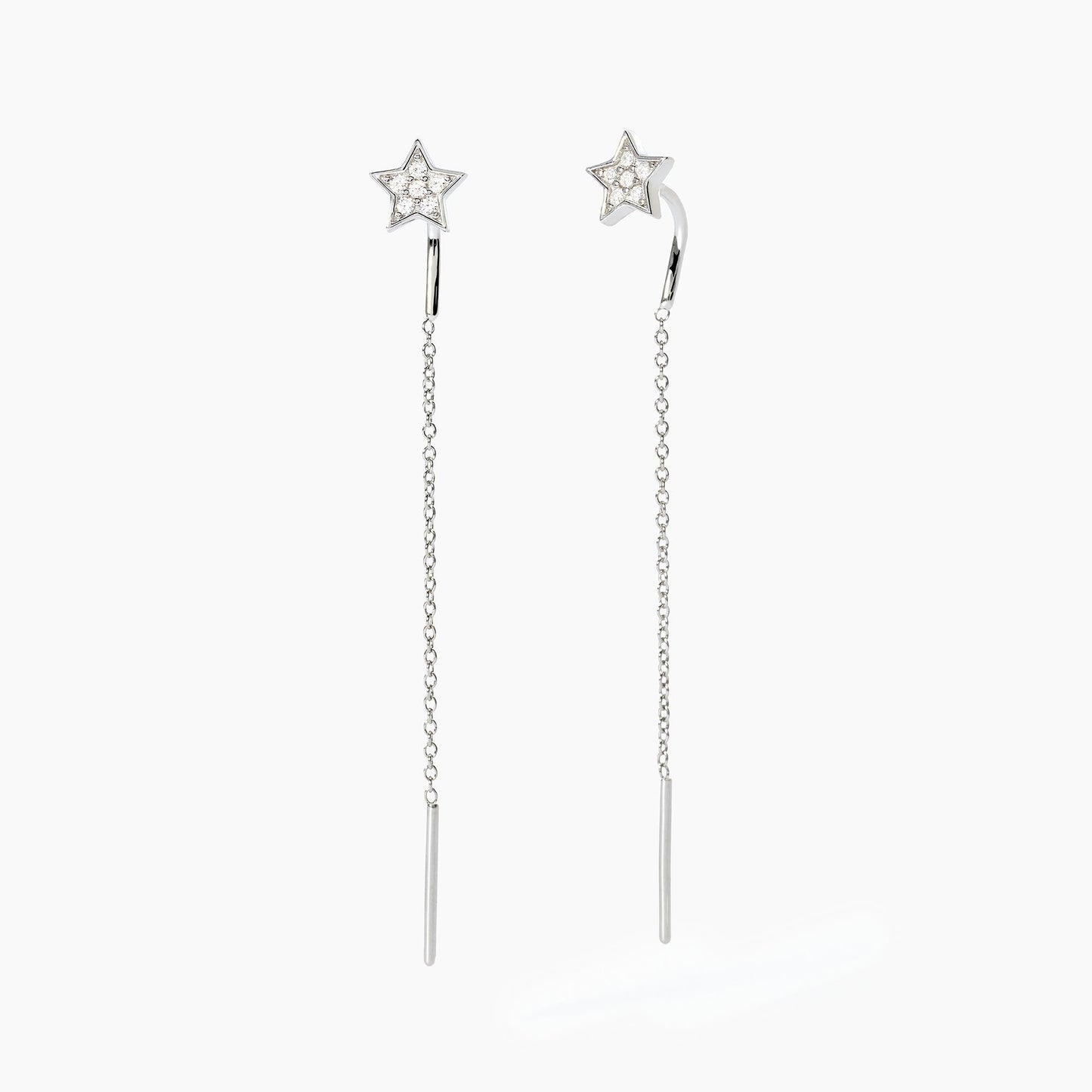 MABINA - Orecchini in argento con stelle pavè
