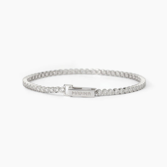 MABINA - Bracciale tennis in argento con zirconi bianchi