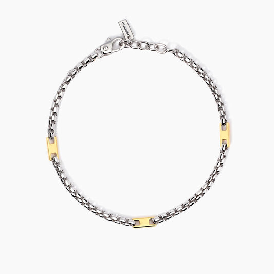 MABINA UOMO - Bracciale uomo con elementi placcati oro