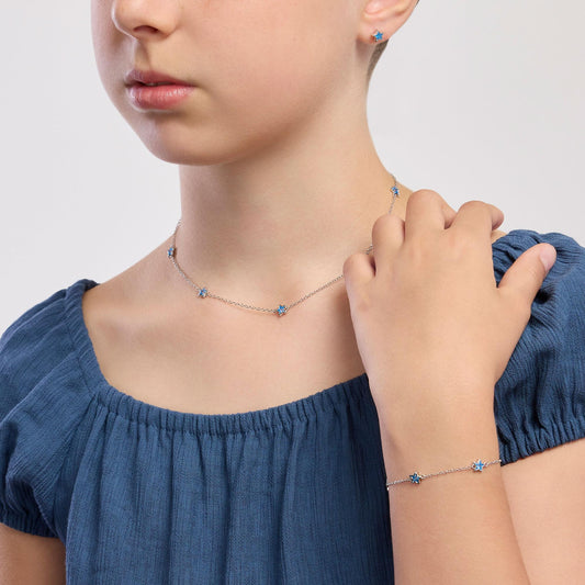 MABINA JUNIOR - Bracciale con stelline azzurre