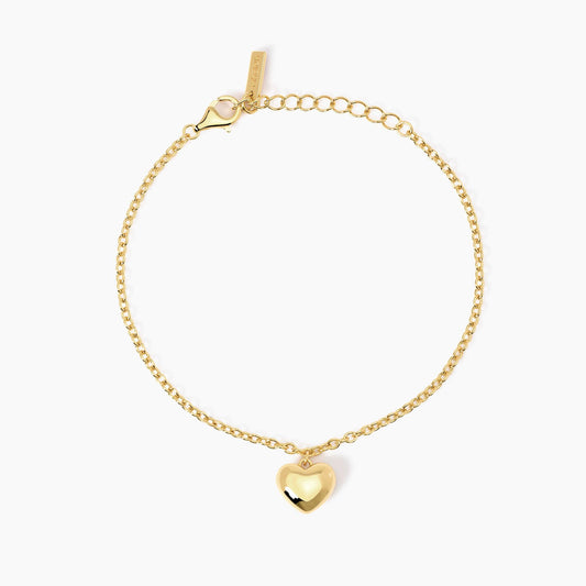 MABINA - Bracciale placcato oro con ciondolo cuore