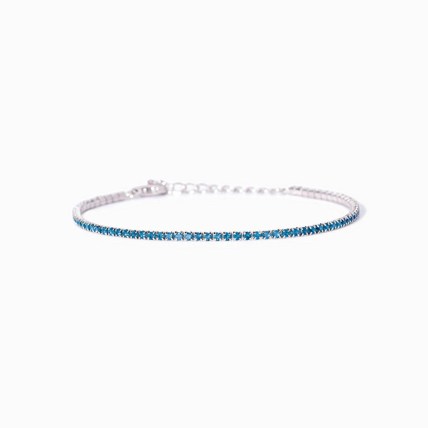 MABINA - Bracciale tennis con acquemarine sintetiche