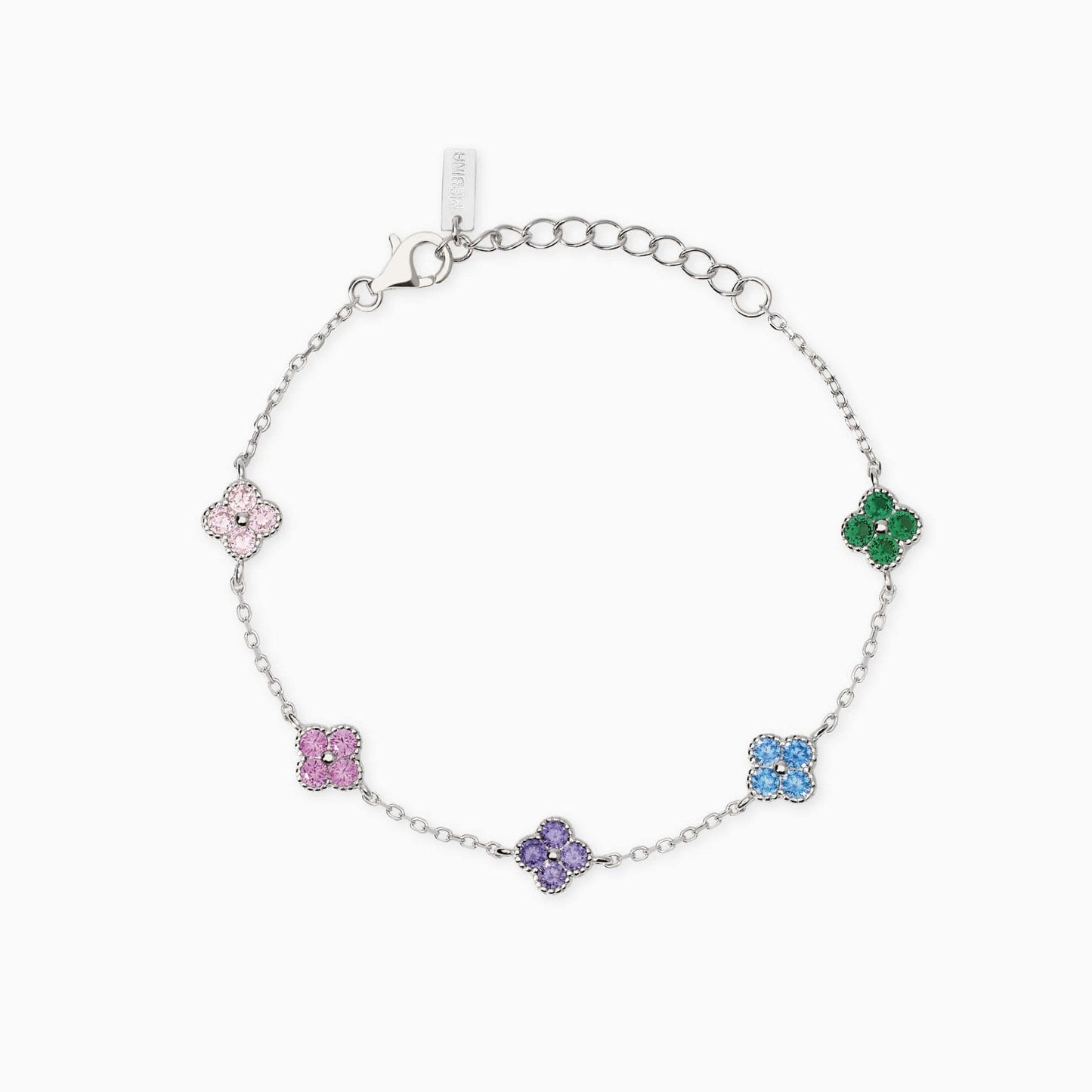 MABINA - Bracciale in argento dorato con fiore