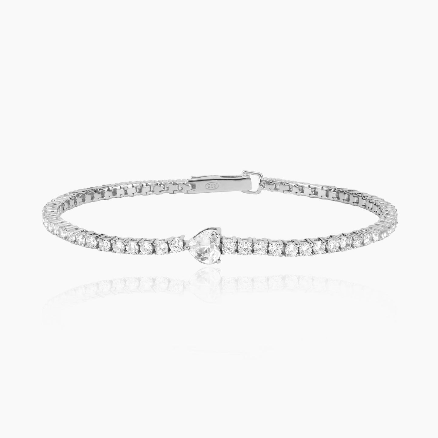 MABINA - Bracciale Tennis con Cuore