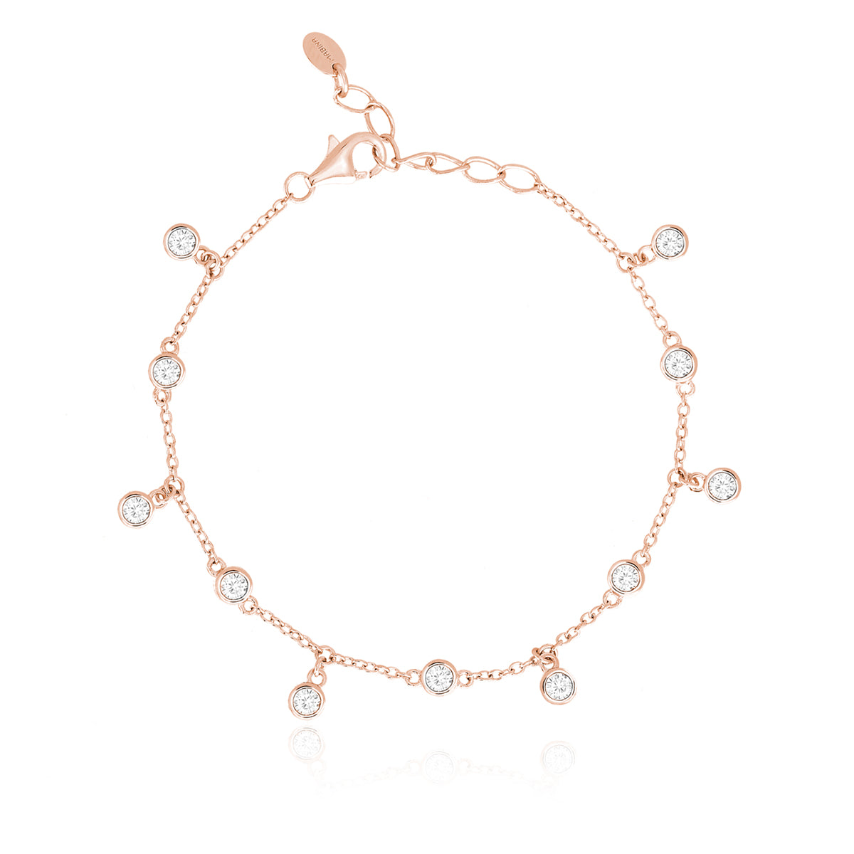 MABINA - Bracciale con Punti Luce Argento Rose