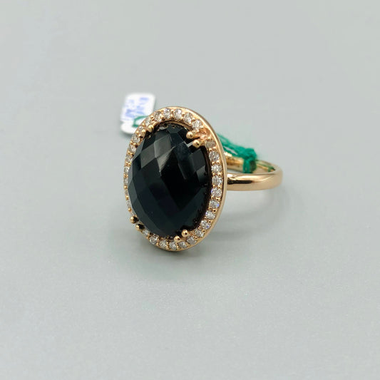 Valenza Jewels - Black Onyx and Diamonds Ring