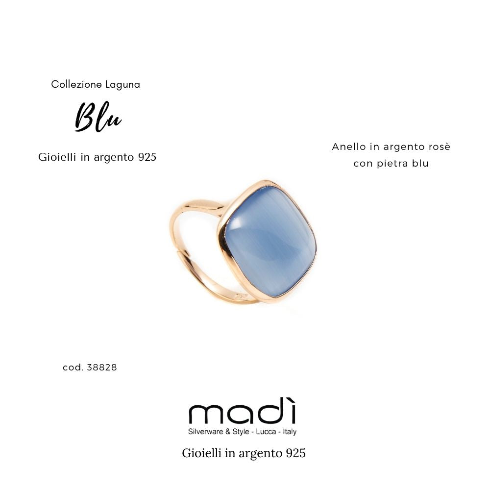 MADI '- Ring in Silver and Blue Stone